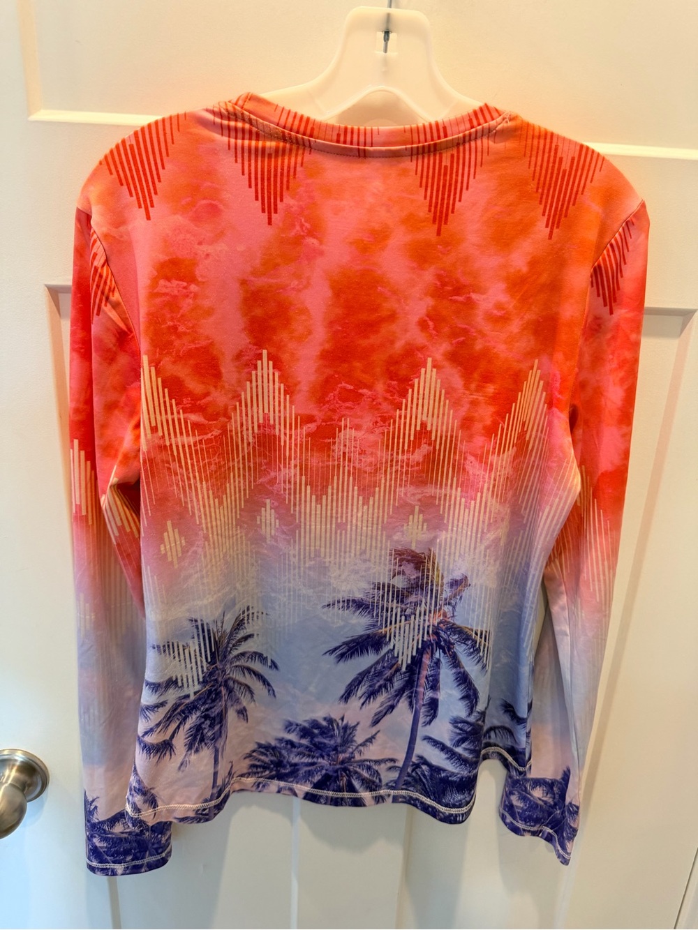 Silver Bait Performance Fishing Shirt Small UPF Long Sleeve Tropical Palm Print - Picture 4 of 7
